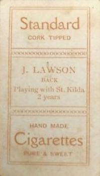 1906-07 Sniders & Abrahams Australian Footballers Victorian League Players (Series C) #NNO John Lawson Back